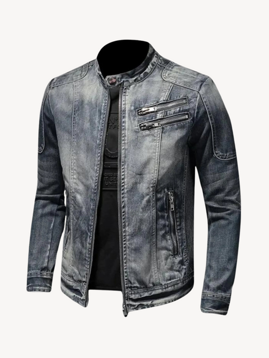 EUSEBE - VESTE EN JEAN BIKER